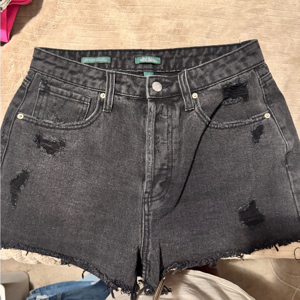 Wild Fable Black Distressed Jean Shorts